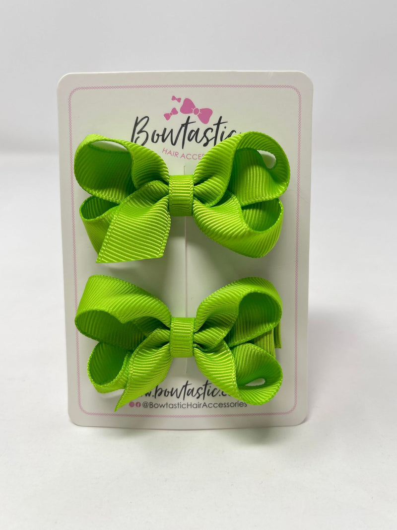 2 Inch Bow - Apple Green - 2 Pack