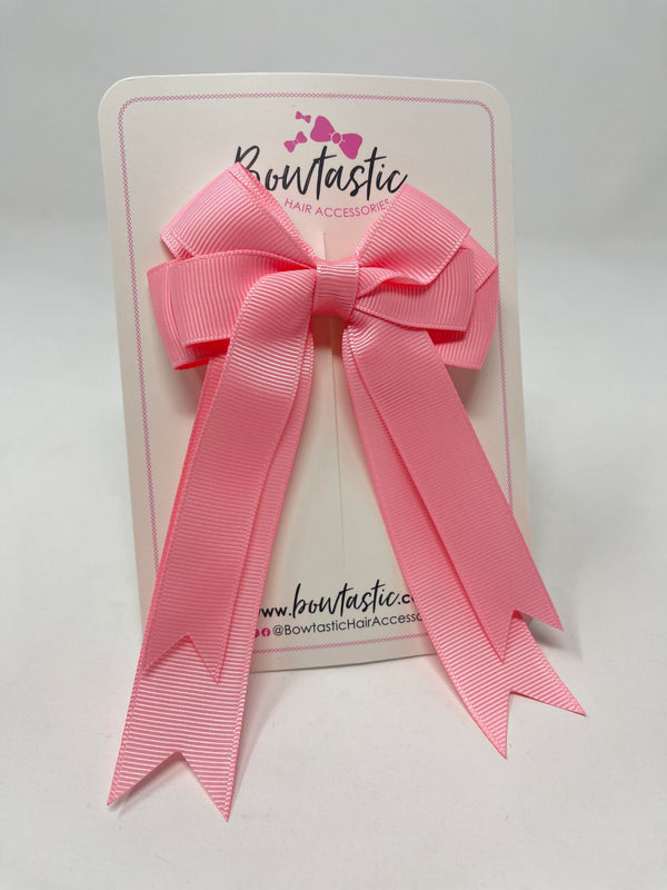 4 Inch Double Tail Bow - Pink