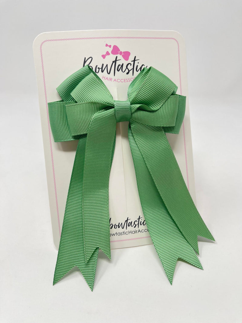 4 Inch Double Tail Bow - Sage Green