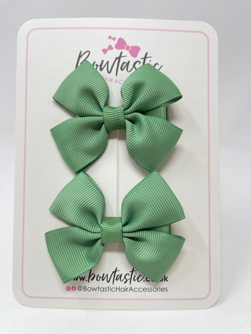 2.5 Inch Butterfly Bows - Sage Green - 2 Pack