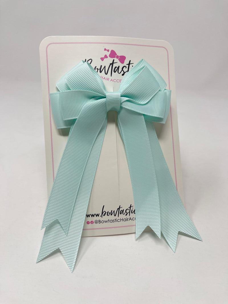 4 Inch Double Tail Bow - Ice Mint