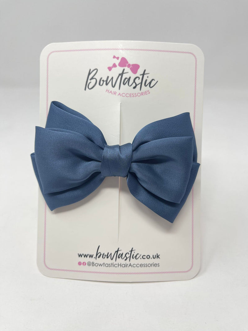 4 Inch Satin Bow - Smoke