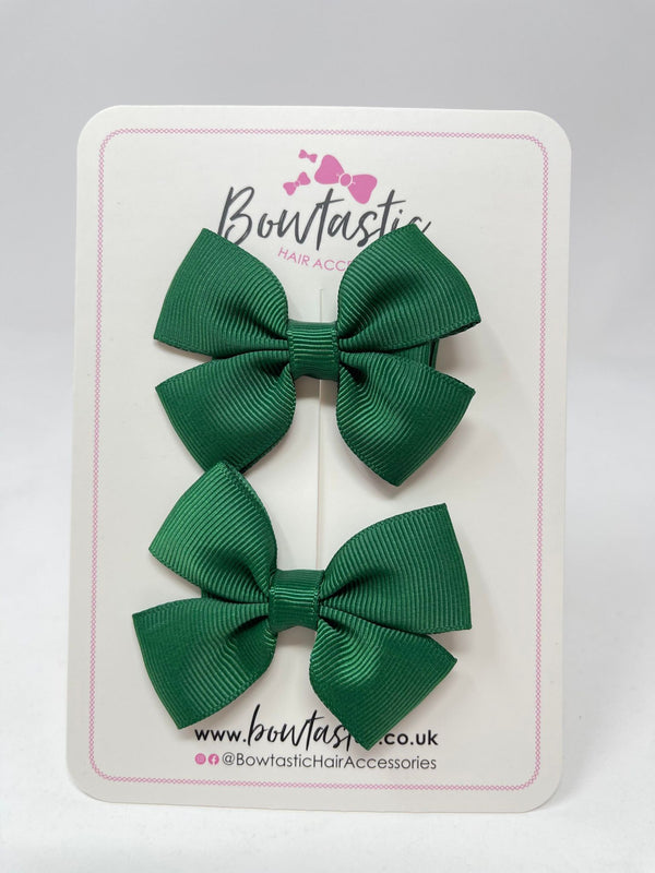 2.5 Inch Butterfly Bows - Forest Green - 2 Pack
