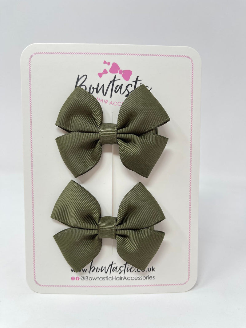 2.5 Inch Butterfly Bows - Deep Sage - 2 Pack