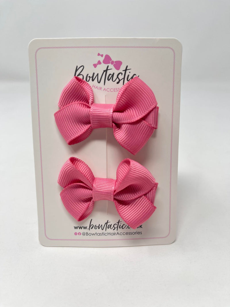 2 Inch Flat Bows Style 2 - Fantasy Rose - 2 Pack