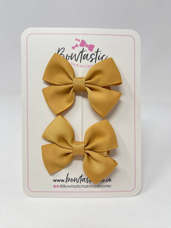 2.5 Inch Butterfly Bows - Old Gold - 2 Pack