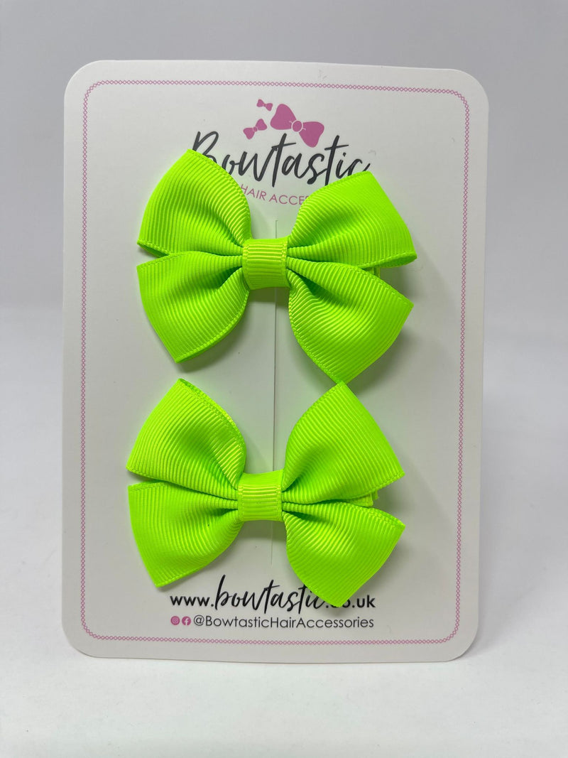 2.5 Inch Butterfly Bows - Key Lime - 2 Pack