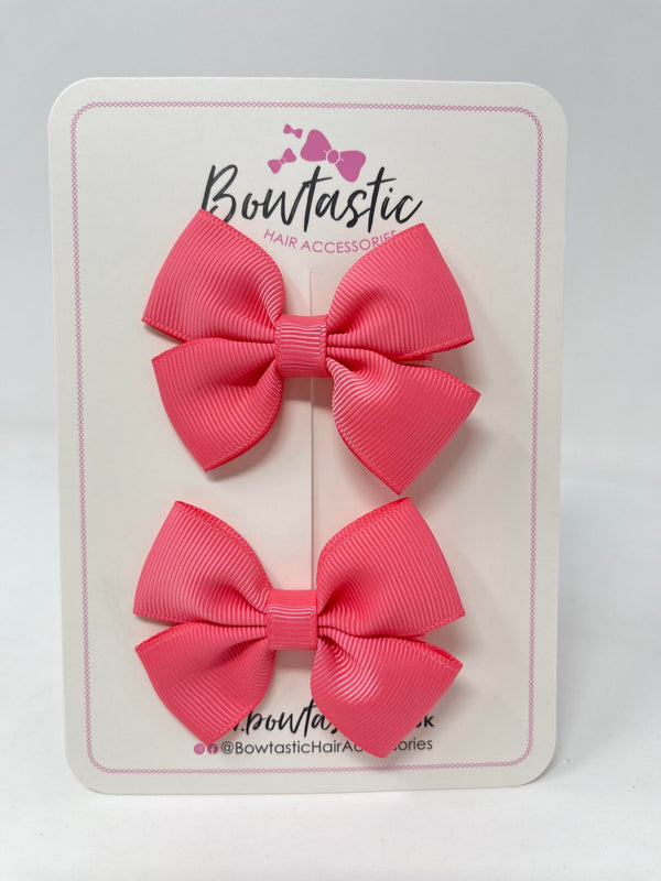 2.5 Inch Butterfly Bows - Coral Rose - 2 Pack