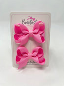 2 Inch Bow - Geranium Pink - 2 Pack