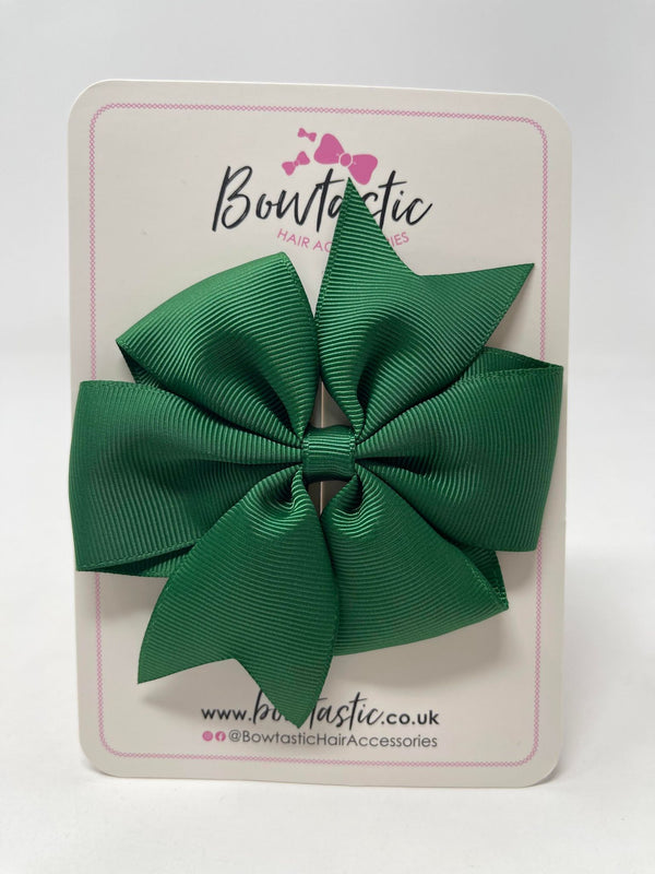 4 Inch Pinwheel Bow - Forest Green