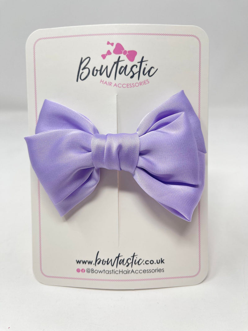 4 Inch Satin Bow - Lilac