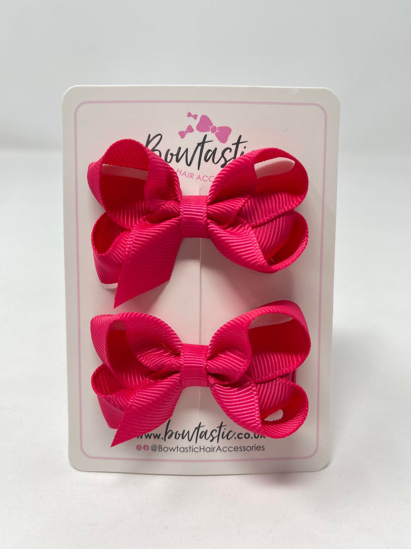 2 Inch Bow - Shocking Pink - 2 Pack