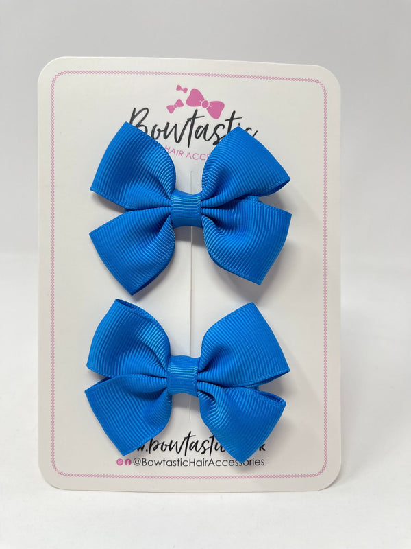 2.5 Inch Butterfly Bows - Aegean Blue - 2 Pack