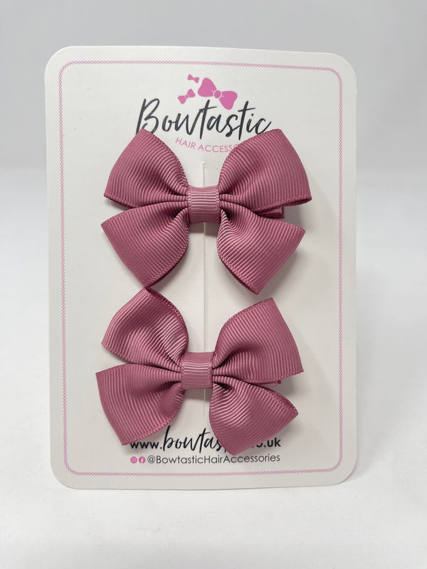 2.5 Inch Butterfly Bows - Rosy Mauve - 2 Pack