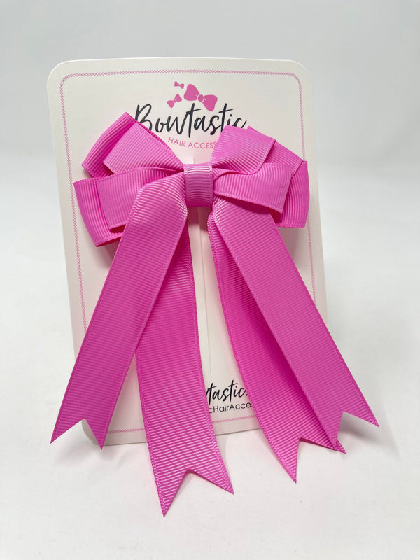 4 Inch Double Tail Bow - Rose Bloom