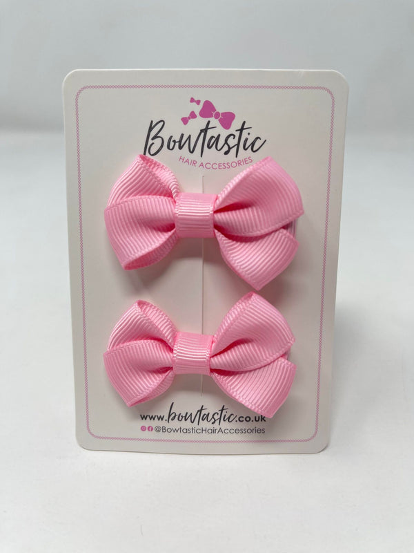 2 Inch Flat Bows Style 2 - Rose Pink - 2 Pack