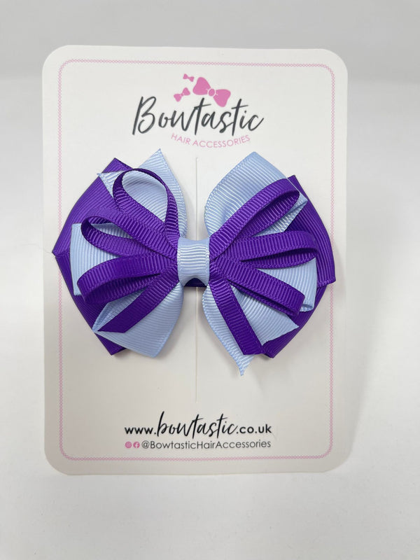 3.5 Inch Loop Bow - Purple & Bluebell