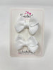 2 Inch Flat Bows Style 2 - White - 2 Pack