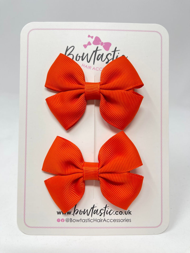 2.5 Inch Butterfly Bows - Autumn Orange - 2 Pack