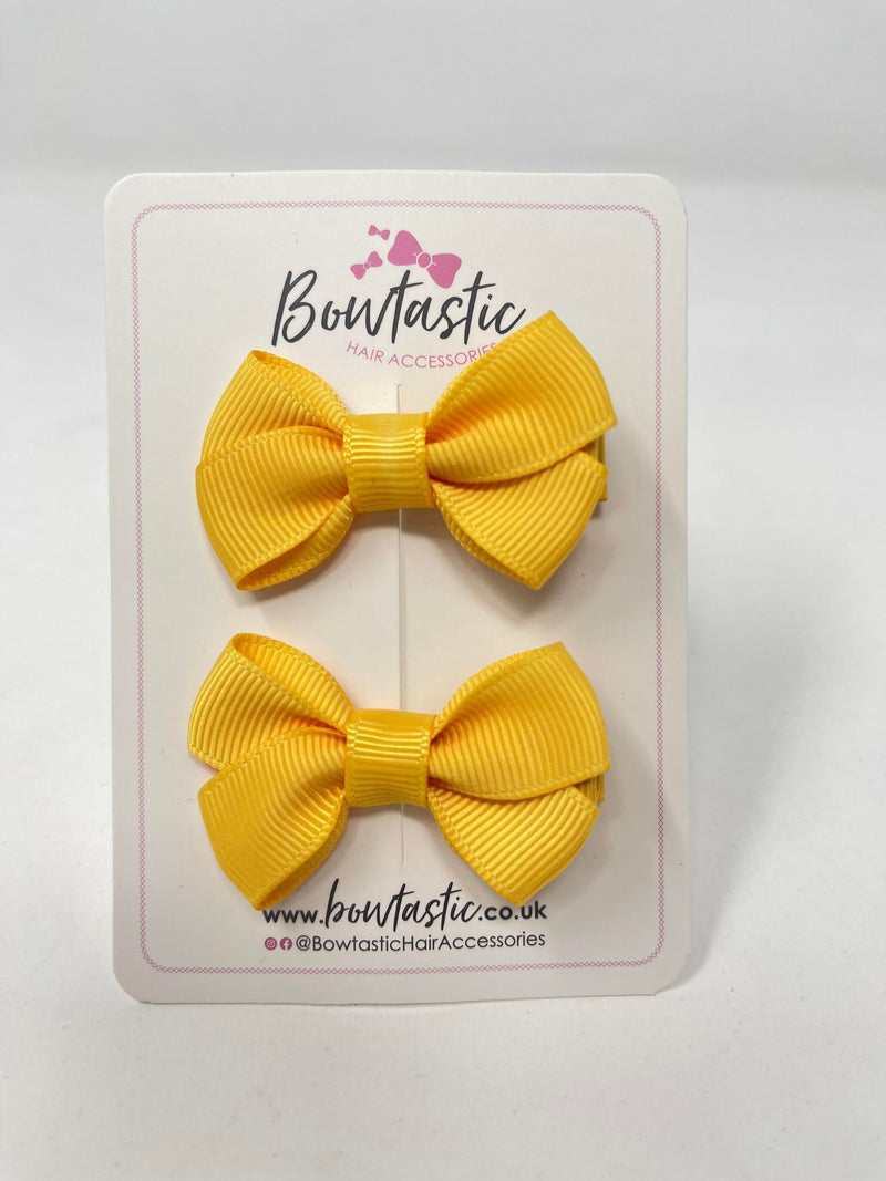 2 Inch Flat Bows Style 2 - Yellow Gold - 2 Pack