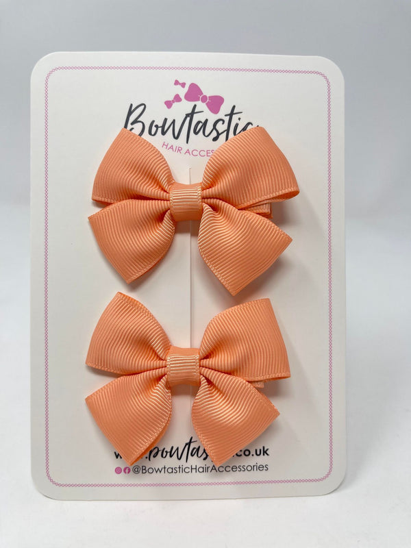 2.5 Inch Butterfly Bows - Peach - 2 Pack