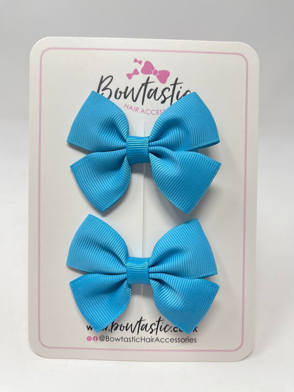 2.5 Inch Butterfly Bows - Turquoise - 2 Pack