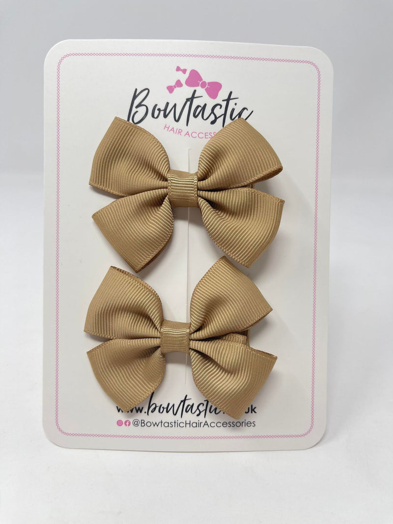 2.5 Inch Butterfly Bows - Latte - 2 Pack