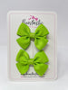 2.5 Inch Butterfly Bows - Apple Green - 2 Pack