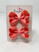 2 Inch Bow - Light Coral - 2 Pack