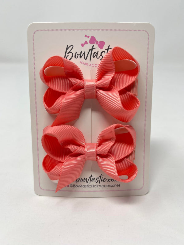 2 Inch Bow - Coral Rose - 2 Pack