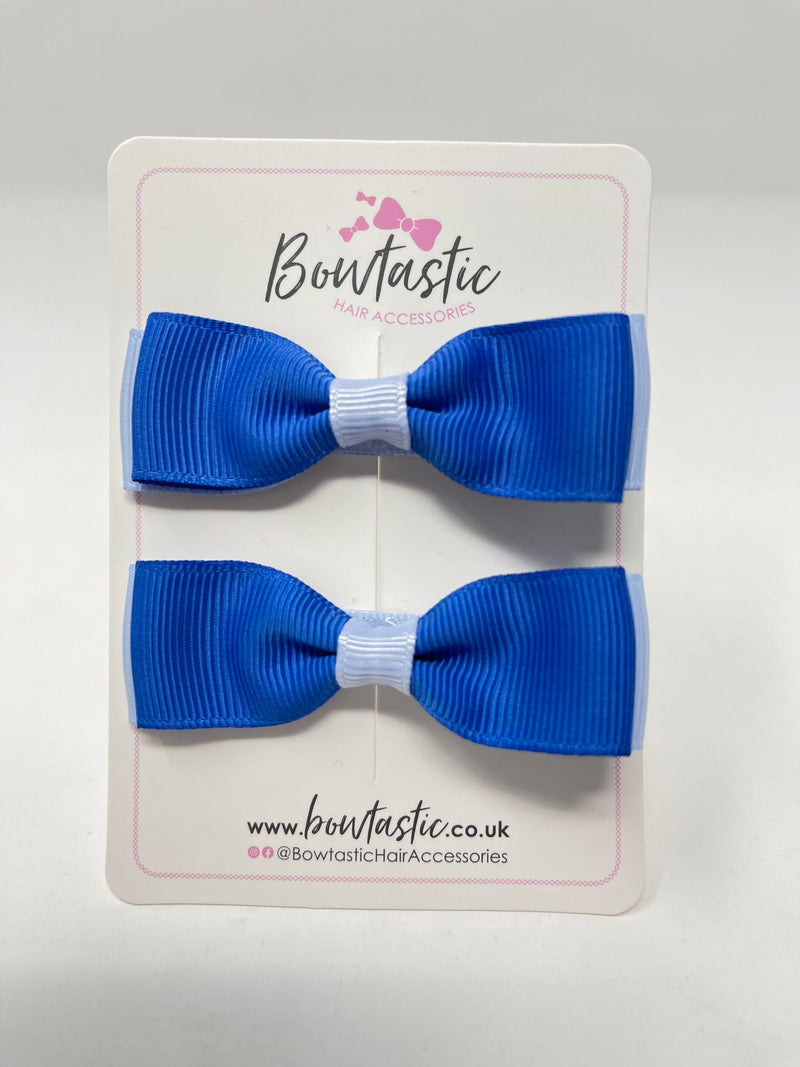 2.75 Inch Flat Bows - Royal Blue & Bluebell - 2 Pack