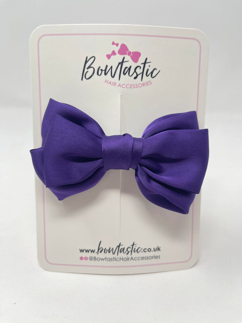 4 Inch Satin Bow - Purple