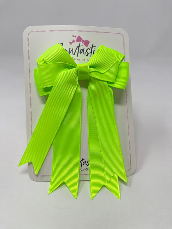 4 Inch Double Tail Bow - Key Lime