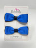 2.75 Inch Flat Bows - Royal Blue & Black - 2 Pack