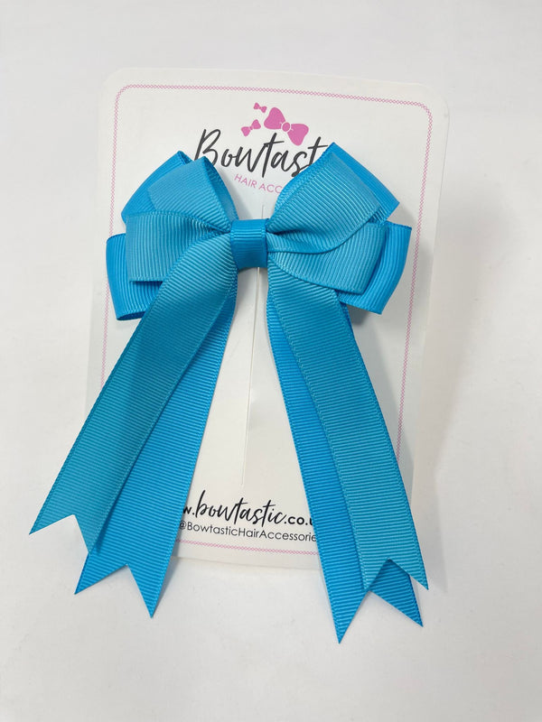 4 Inch Double Tail Bow - Turquoise