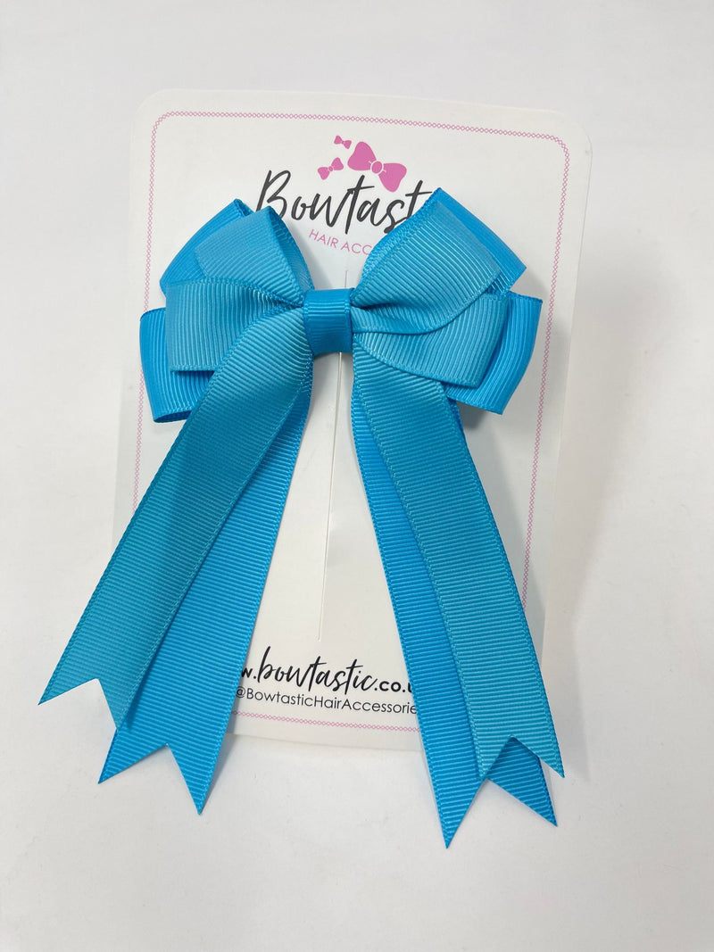 4 Inch Double Tail Bow - Turquoise