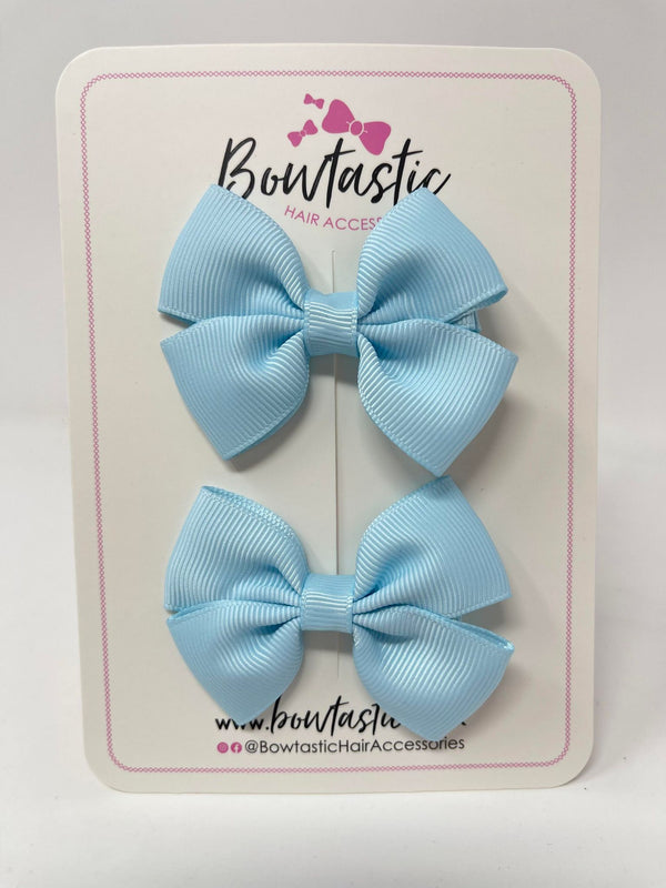 2.5 Inch Butterfly Bows - Light Blue - 2 Pack