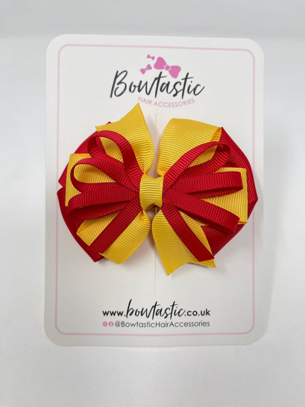 3.5 Inch Loop Bow - Red & Yellow Gold