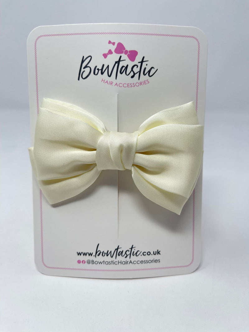 4 Inch Satin Bow - Cream