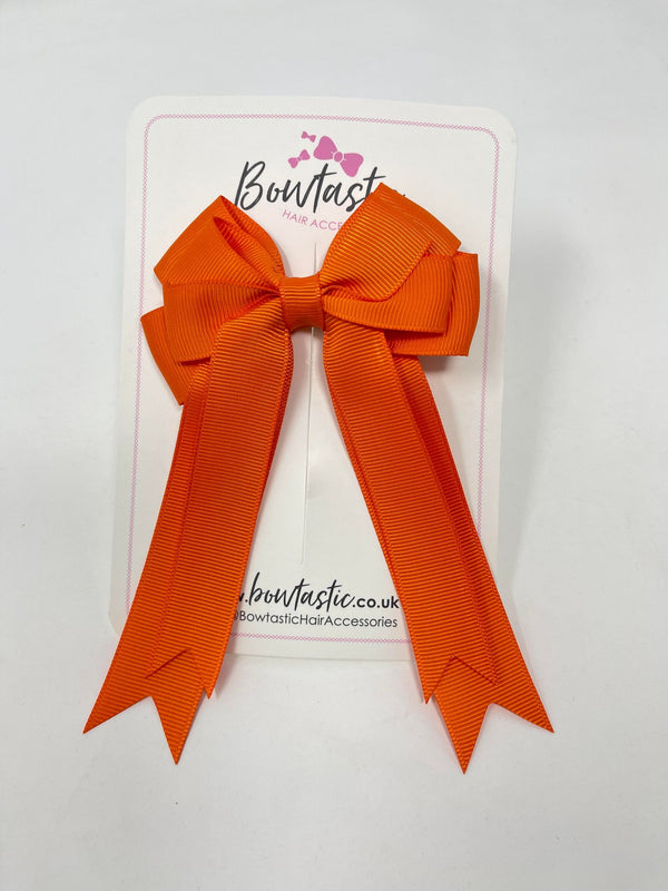 4 Inch Double Tail Bow - Russet Orange