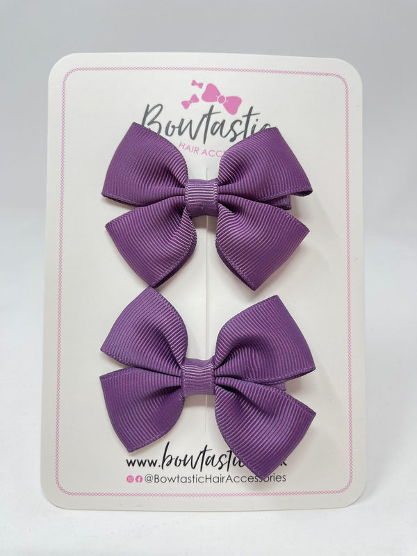 2.5 Inch Butterfly Bows - Amethyst - 2 Pack