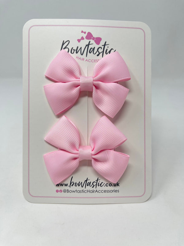 2.5 Inch Butterfly Bows - Pearl Pink - 2 Pack