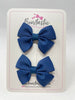 2.5 Inch Butterfly Bows - Light Navy - 2 Pack