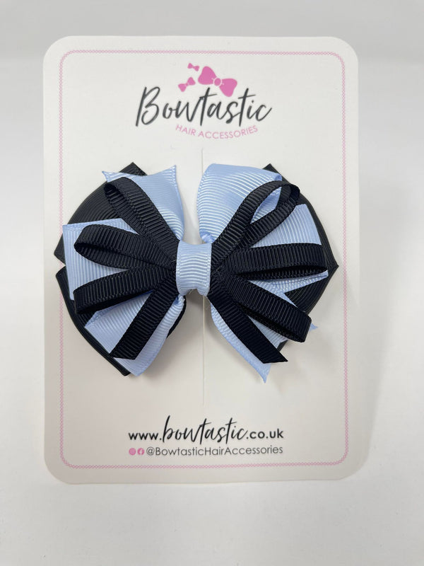 3.5 Inch Loop Bow - Black & Bluebell