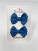 2 Inch Flat Bows Style 2 - Light Navy - 2 Pack