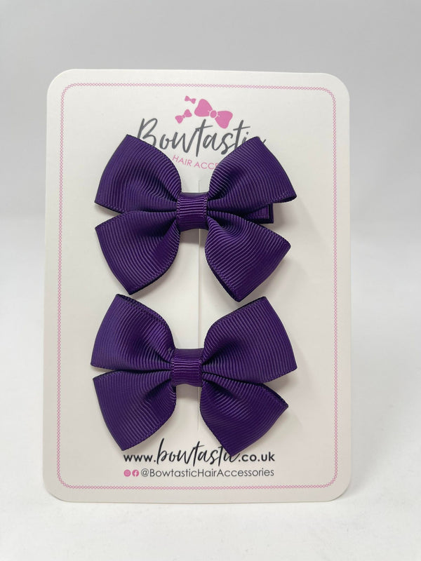 2.5 Inch Butterfly Bows - Plum - 2 Pack