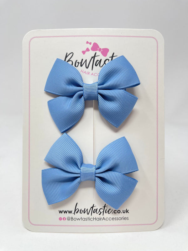 2.5 Inch Butterfly Bows - French Blue - 2 Pack