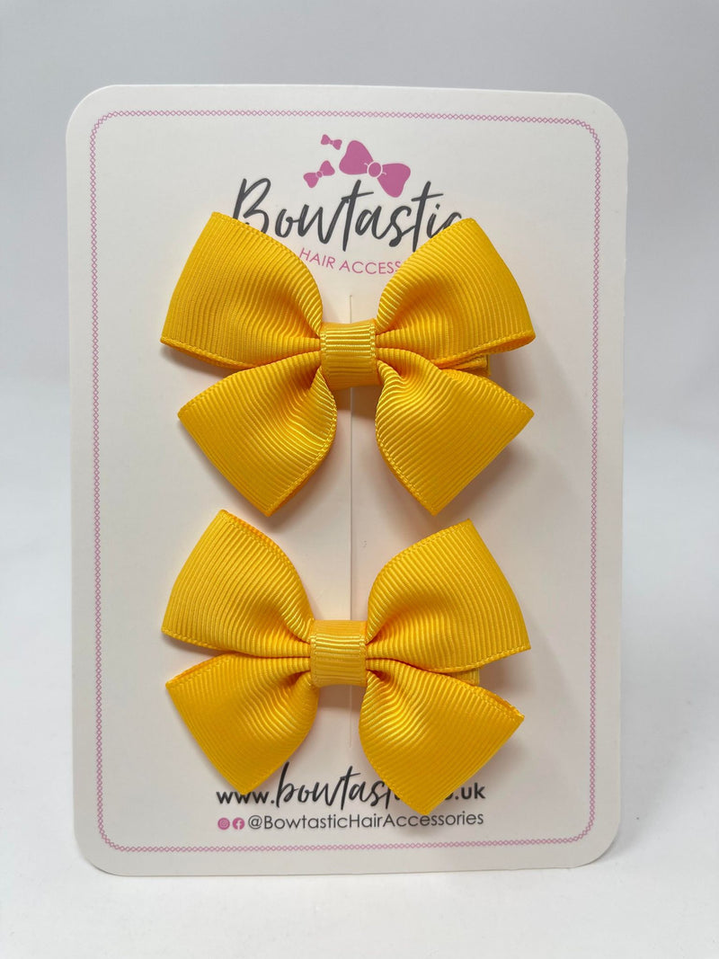 2.5 Inch Butterfly Bows - Yellow Gold - 2 Pack