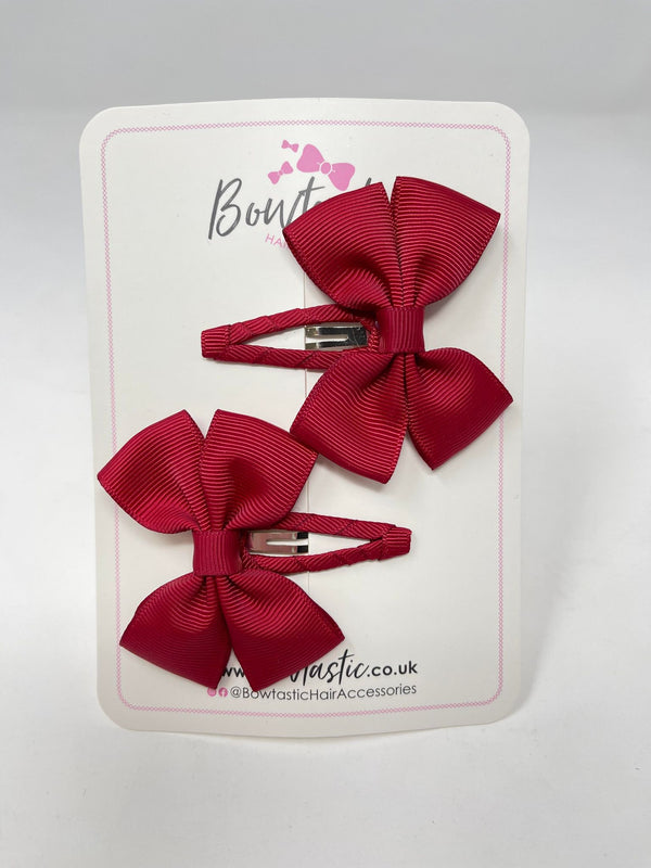 2.5 Inch Butterfly Snap Clips - Scarlet Red - 2 Pack