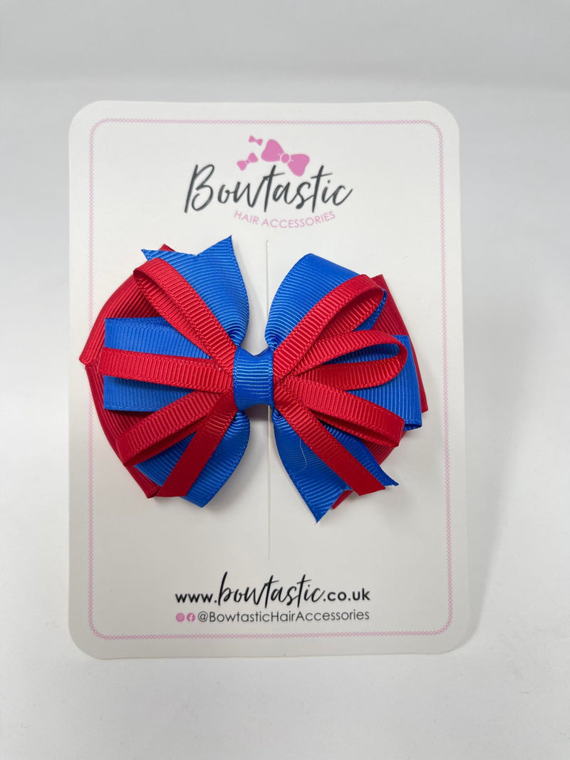 3.5 Inch Loop Bow - Red & Royal Blue